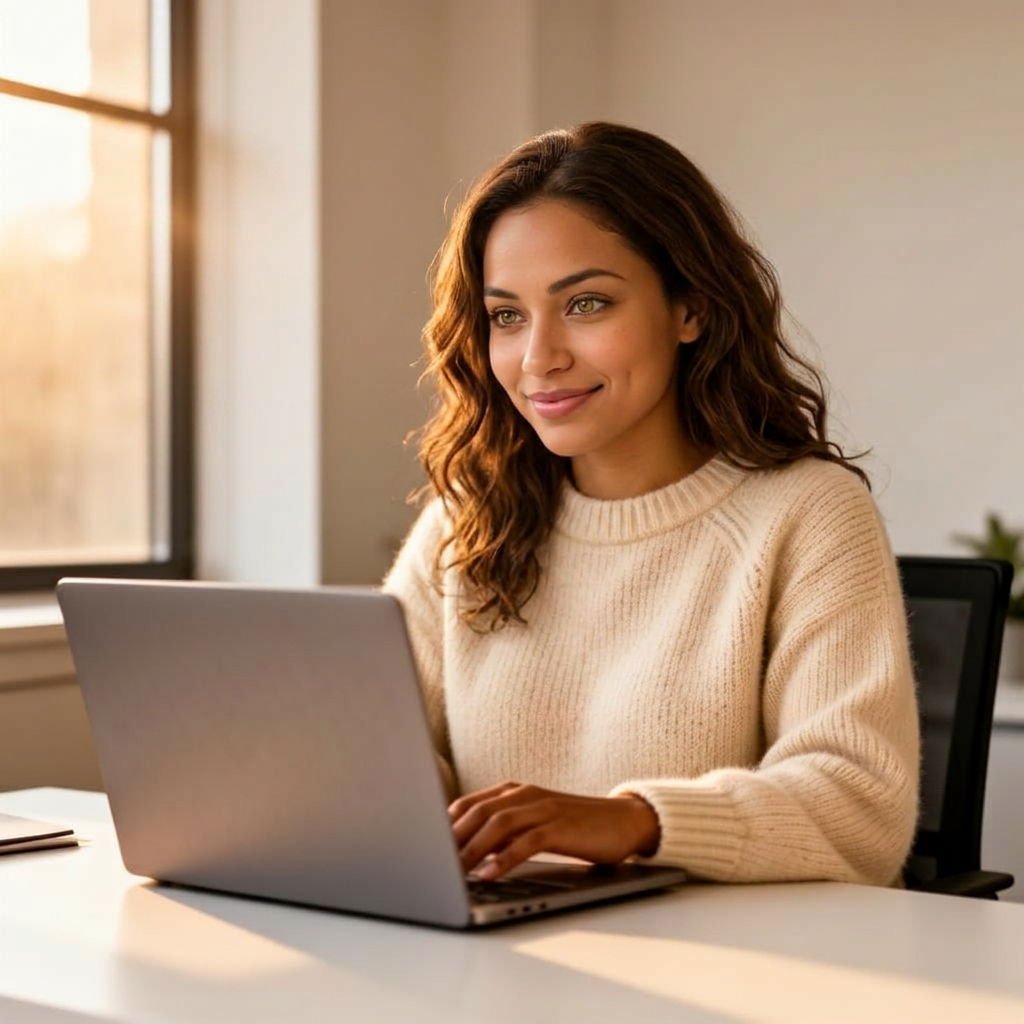 HR leader working at her laptop